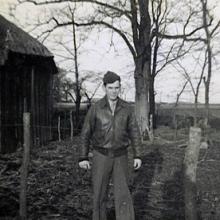 Staff Sgt. John J. O’Neil outside his barracks Alconbury